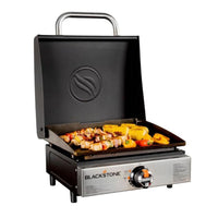 17-inch tabletop griddle with hood and portable flat top grill design