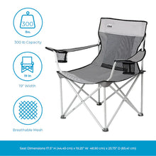 CORE EQUIPMENT Quad Mesh Chair – Portable Outdoor Camping Chair with Breathable Mesh