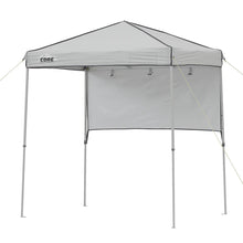 CORE EQUIPMENT 6’ x 4’ Instant Canopy with Half Sun Wall – Light Grey | Portable Outdoor Shade Tent
