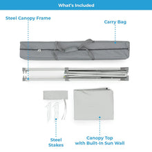 CORE EQUIPMENT 6’ x 4’ Instant Canopy with Half Sun Wall – Light Grey | Portable Outdoor Shade Tent