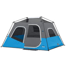 CORE EQUIPMENT 6-Person Lighted Instant Cabin Tent (11’ x 9’) – Grey/Blue
