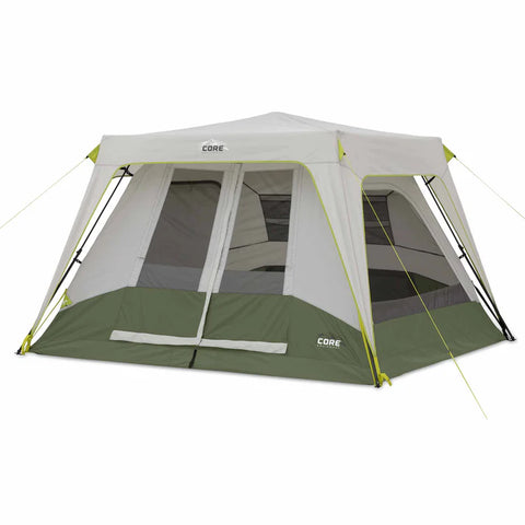 CORE EQUIPMENT 6-Person Instant Cabin Tent (10' x 9') – Grey/Green Performance Camping Tent