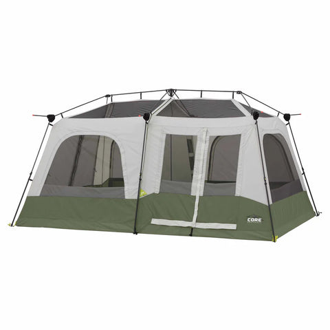 CORE EQUIPMENT 8-Person Instant Cabin Tent (13' x 9') – Grey/Green Performance Camping Tent