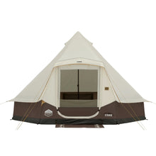 CORE EQUIPMENT 6-Person Lighted Bell Tent (13' x 12') – Mocha Latte Canvas Camping Tent