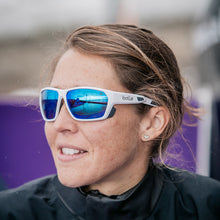 Bollé AIRFIN White Matte Grey Sunglasses with Volt+ Offshore Polarized Lenses