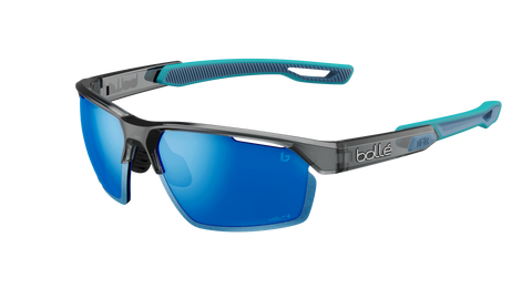 Bollé VICTUS PRO Dark Grey Crystal Blue Sunglasses – Volt+ Offshore Polarized Lens