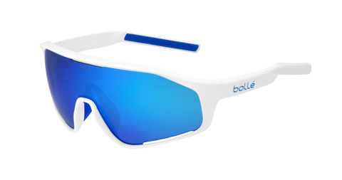 Bollé Shifter White Shiny Sunglasses with Brown Blue Lenses