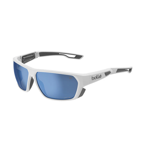 Bollé AIRFIN White Matte Grey Sunglasses with Volt+ Offshore Polarized Lenses