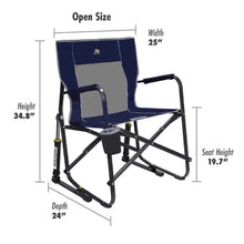 GCI Comfort Pro Rocker™ Camping Chair – Indigo Blue, Portable Outdoor Rocking Chair