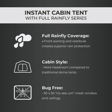 CORE EQUIPMENT 9-Person Instant Cabin Tent with Full Rainfly – 14' x 9' Spacious Camping Tent