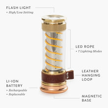 Barebones Edison light stick brass rechargeable LED camping lantern