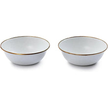 BareBones Eggshell enamel serving bowls set of 2 for outdoor and kitchen use