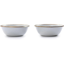 BareBones Eggshell enamel serving bowls set of 2 for outdoor and kitchen use