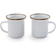 BareBones enamel espresso cups in eggshell color set of 2 for camping coffee