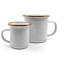 BareBones enamel espresso cups in eggshell color set of 2 for camping coffee
