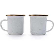 BareBones enamel espresso cups in eggshell color set of 2 for camping coffee