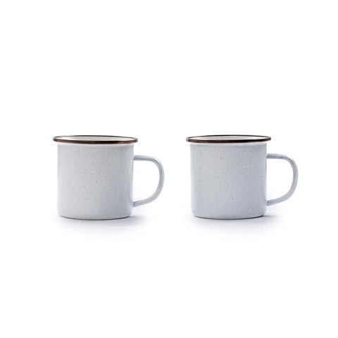 BareBones Enamel Mug Eggshell set of 2 vintage camping and coffee mugs