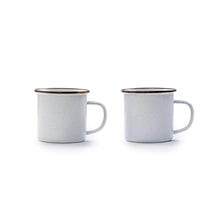 BareBones Enamel Mug Eggshell set of 2 vintage camping and coffee mugs