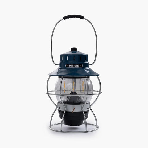 Barebones railroad lantern ocean blue rechargeable LED camping lantern