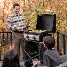 Blackstone 22 inch tabletop griddle with hood for indoor and outdoor cooking