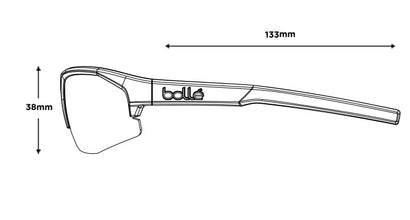 Bollé BOLT 2.0 S Black Crystal Matte sunglasses with Phantom Clear Green photochromic lens