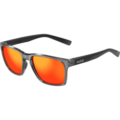 Bollé Reverence Grey Crystal Black sunglasses with Sunrise polarized lenses