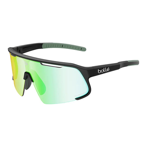 Bolle SPEEDCHASER black matte sunglasses with Phantom Clear Green photochromic lenses