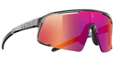 Bollé SPEEDCHASER Dark Grey Crystal cycling helmet with Phantom Clear Lava photochromic lens