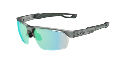 Bollé VICTUS PRO Black Frost sunglasses with Phantom Clear Green photochromic performance lens