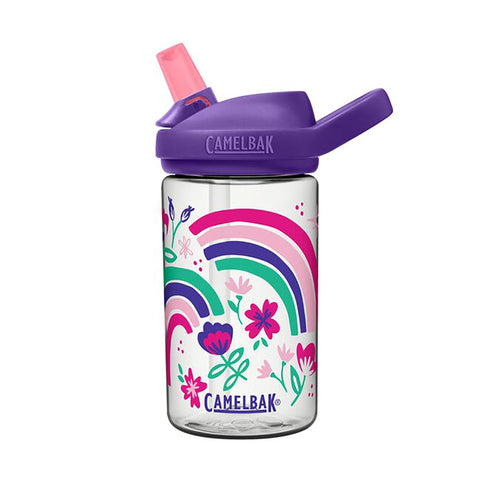 Camelbak Eddy+ Kids 14oz water bottle Rainbow Floral BPA-free leak-proof design