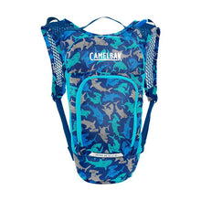 Camelbak Kids Mini M.U.L.E. 50oz hydration pack with Blue Sharks design