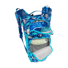 Camelbak Kids Mini M.U.L.E. 50oz hydration pack with Blue Sharks design