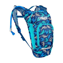 Camelbak Kids Mini M.U.L.E. 50oz hydration pack with Blue Sharks design