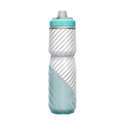 Camelbak Podium Chill 24oz insulated bike bottle grey teal stripe