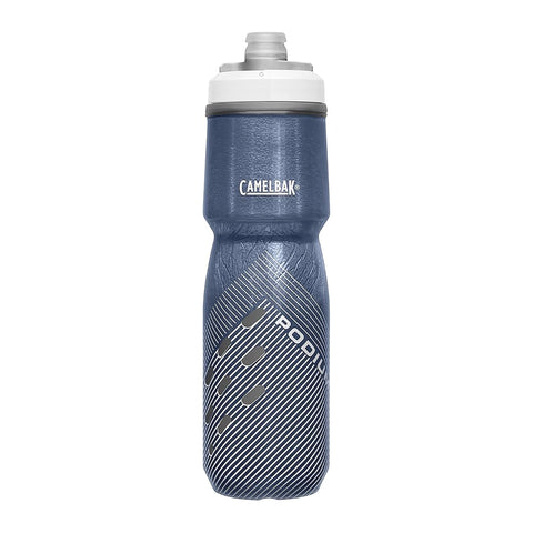 Camelbak Podium Chill 24oz insulated bike water bottle Navy perforated design