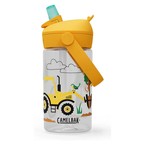 Camelbak Thrive Flip Straw kids water bottle 14oz with tractors and trees design