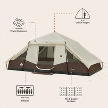CORE 10-Person Lighted Instant Pyramid Tent 16x9 Mocha Latte