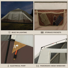 CORE 10-Person Lighted Instant Pyramid Tent 16x9 Mocha Latte
