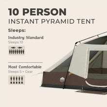 CORE 10-Person Lighted Instant Pyramid Tent 16x9 Mocha Latte
