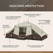 CORE 10-Person Lighted Instant Pyramid Tent 16x9 Mocha Latte