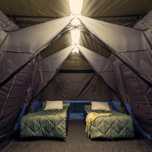 CORE 12 person lighted instant cabin tent 18x10 grey and blue large family camping tent