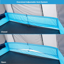 CORE 12 person lighted instant cabin tent 18x10 grey and blue large family camping tent