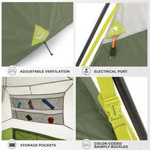 CORE EQUIPMENT 4 person instant cabin tent 8x7 grey and green