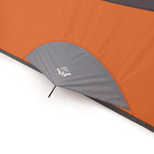 CORE 4 person straight wall cabin tent 8x7 grey and orange easy setup family camping tent with spacious interior