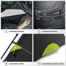 CORE 6-Person Instant Cabin Blockout Tent 11x9 Grey Black camping tent