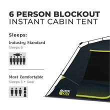CORE 6-Person Instant Cabin Blockout Tent 11x9 Grey Black camping tent