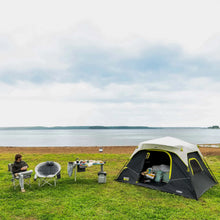 CORE 6-Person Instant Cabin Blockout Tent 11x9 Grey Black camping tent