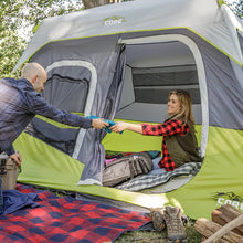CORE Equipment 6-Person Instant Cabin Tent 11x9 grey and green family camping tent.