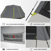 CORE 6-person instant cabin tent 11x9 ft with full rainfly spacious family camping tent