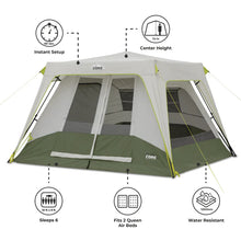 CORE 6-Person Instant Cabin Tent 10x9 grey and green performance camping tent